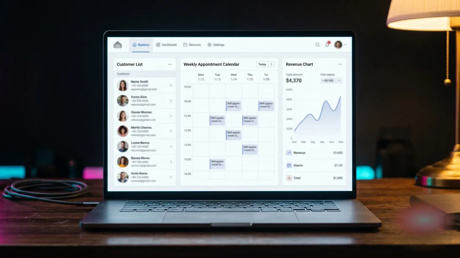 The private dashboard where the owner runs the business